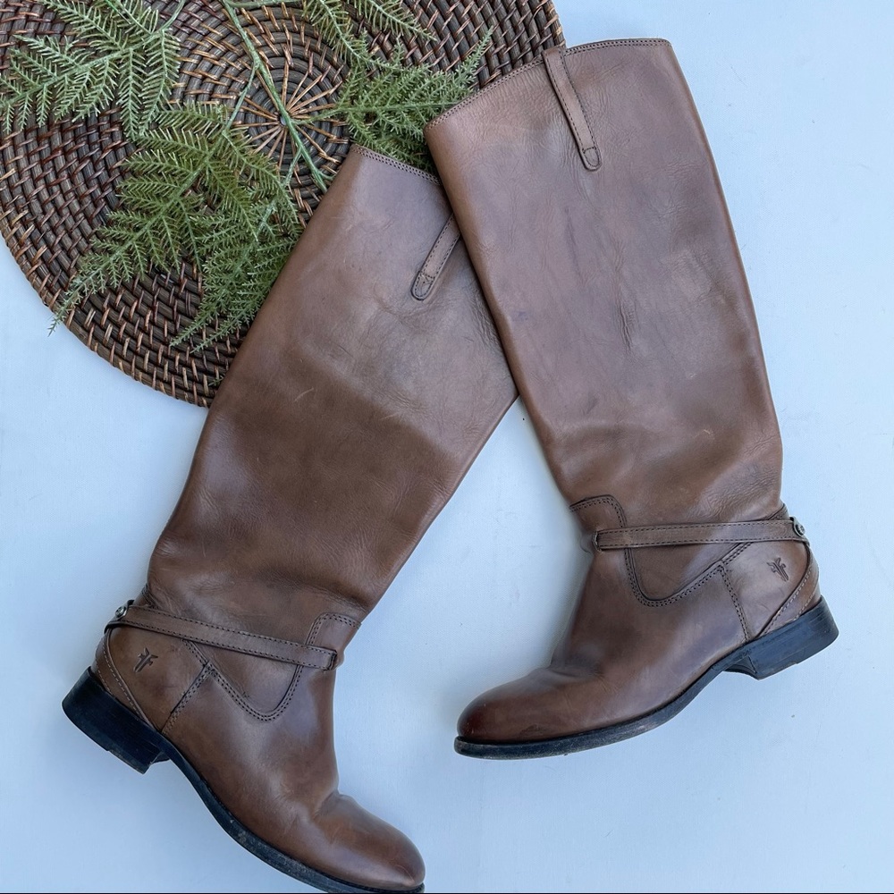 FRYE Women’s Shoes Lindsay Boots Leather Tall Brown Strap Size 7